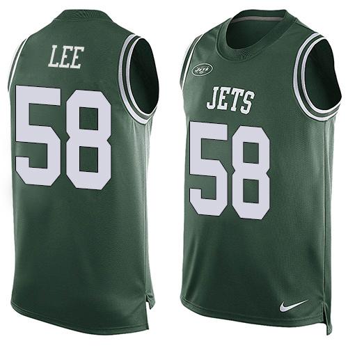 Nike Jets #58 Darron Lee Green Team Color Men's Stitched NFL Limited Tank Top Jersey